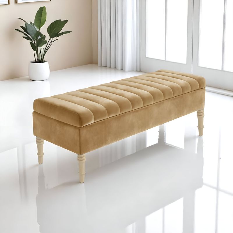 DISEÑOS RAMONA'S - Puff Baúl Con Paneles 100x40x50 Camel