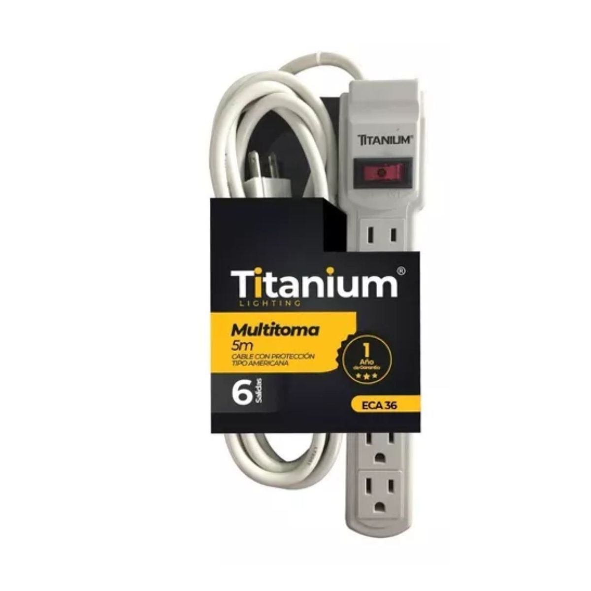 GENERICO - Multitoma Regleta Eléctrica 6 Salidas 5 metros