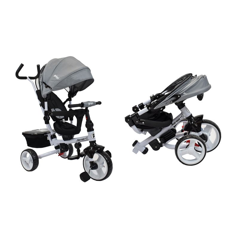 PRIORI - Triciclo Paseador 360 Plegable Aaron Priori Gris