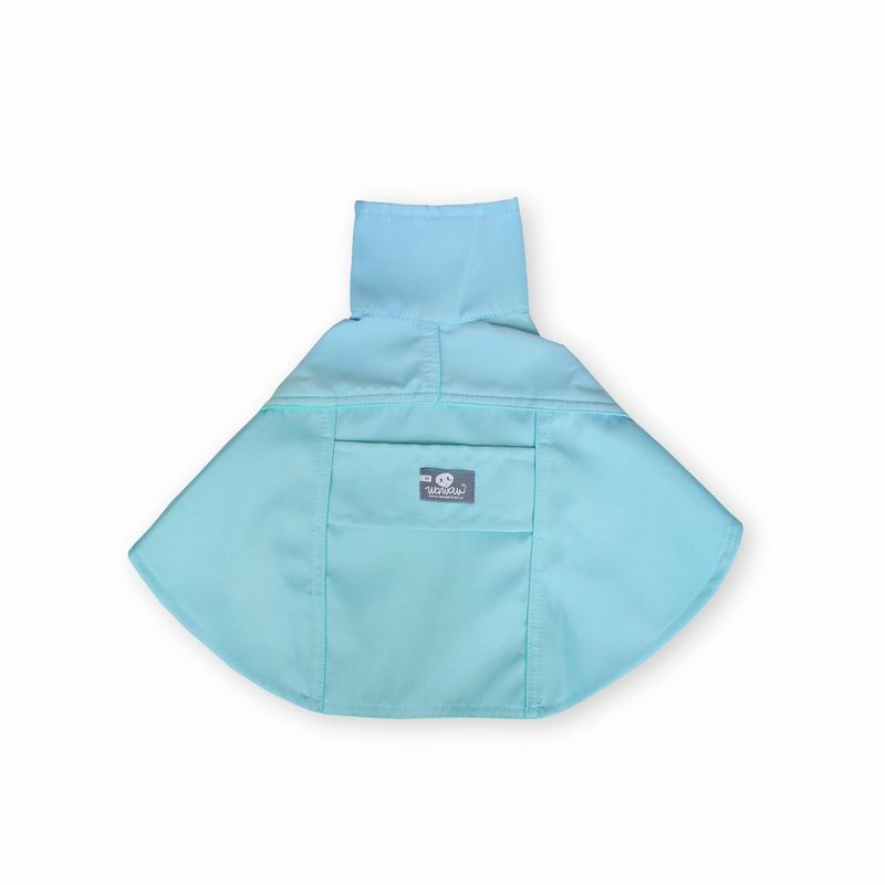WAWAW - Capa impermeable para perro talla 5XL Azul Menta Cuello Alto