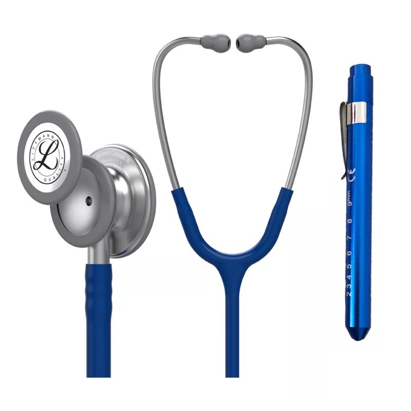 LITTMANN - Fonendoscopio Littmann Classic 3 Navy Blue ref. 5622 + Linterna