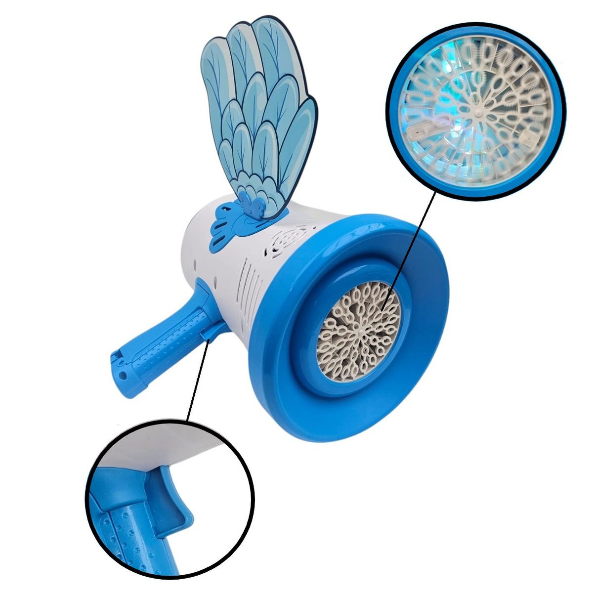 GENERAL - Burbujero Alas Recargable 39 Orificios 777-36A  Azul