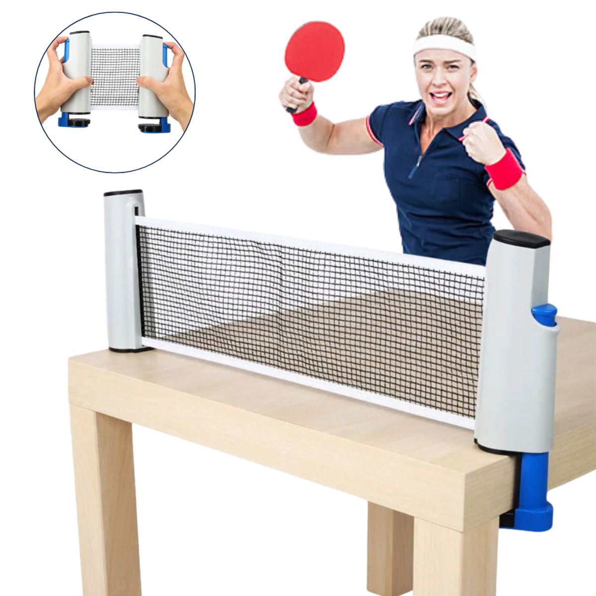 GENERICO - Malla Red Retráctil Tenis De Mesa Ping Pong
