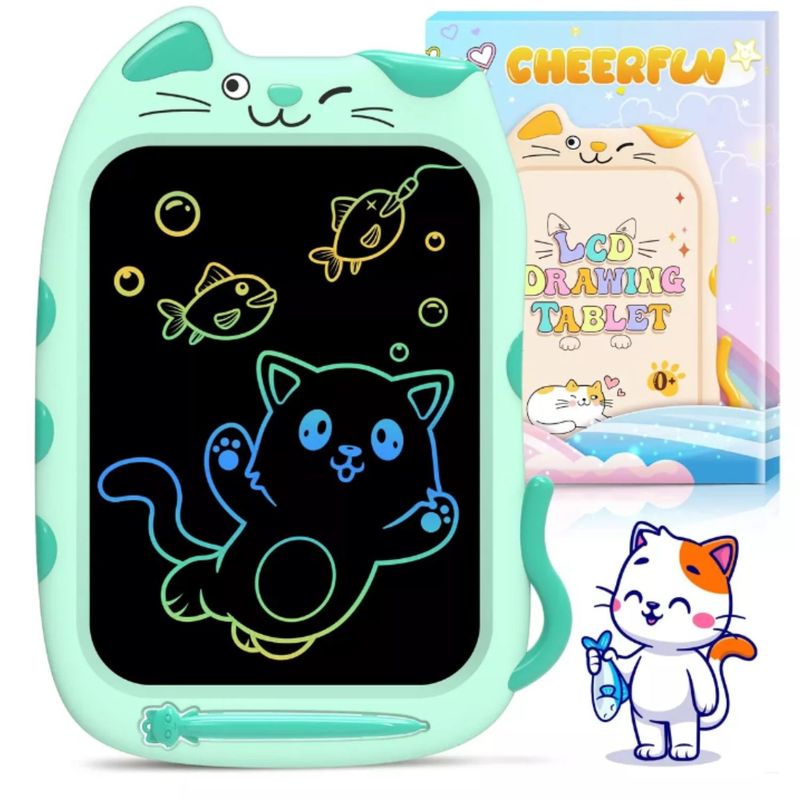 ONE PIXEL - Tablero LCD Mágico Dibujo y Escritura Gato Niños 10” Verde