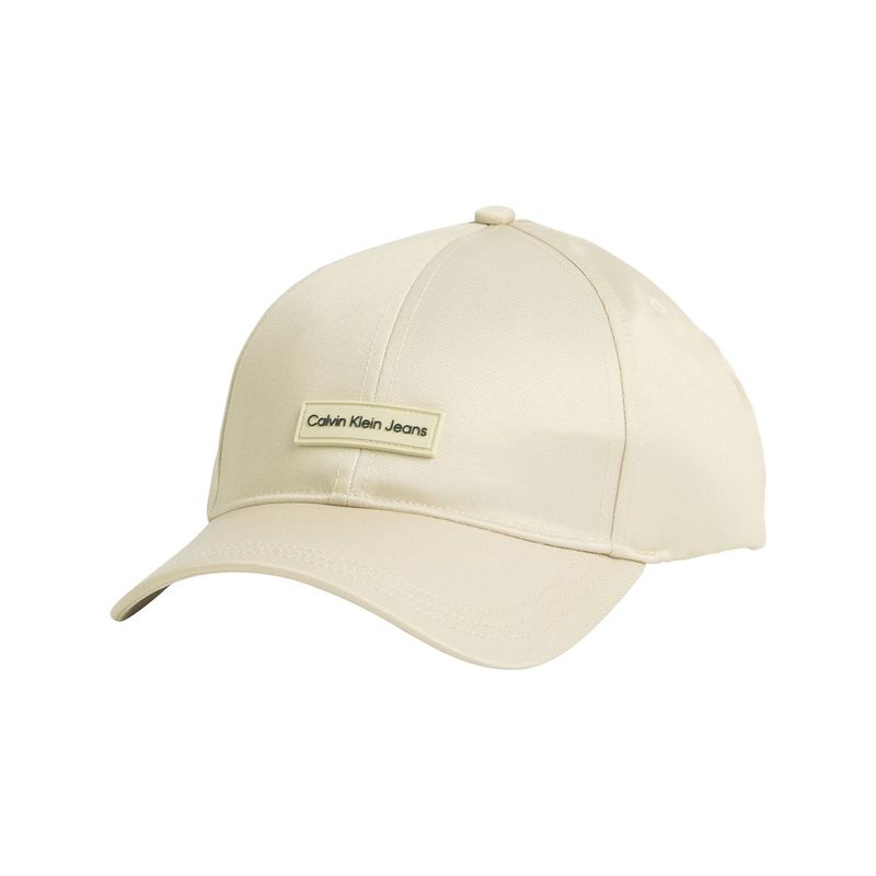 CALVIN KLEIN - Gorra beige con parche de goma Calvin Klein