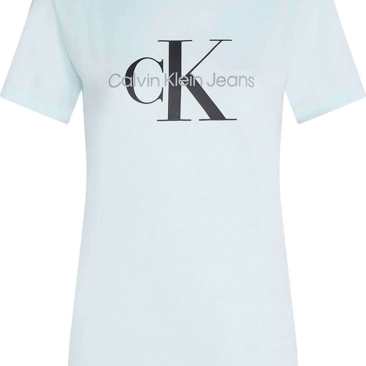 CALVIN KLEIN - Camiseta azul regular fit con logo Calvin Klein
