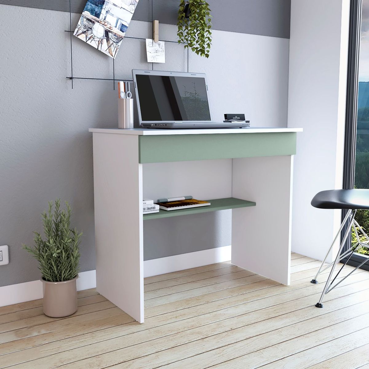 RTA MUEBLES - Escritorio Ohio Z80 Blanco +Agave Ebv 10602 Rta