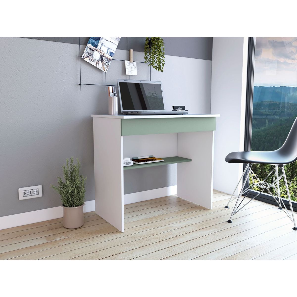 RTA MUEBLES - Escritorio Ohio Z80 Blanco +Agave Ebv 10602 Rta