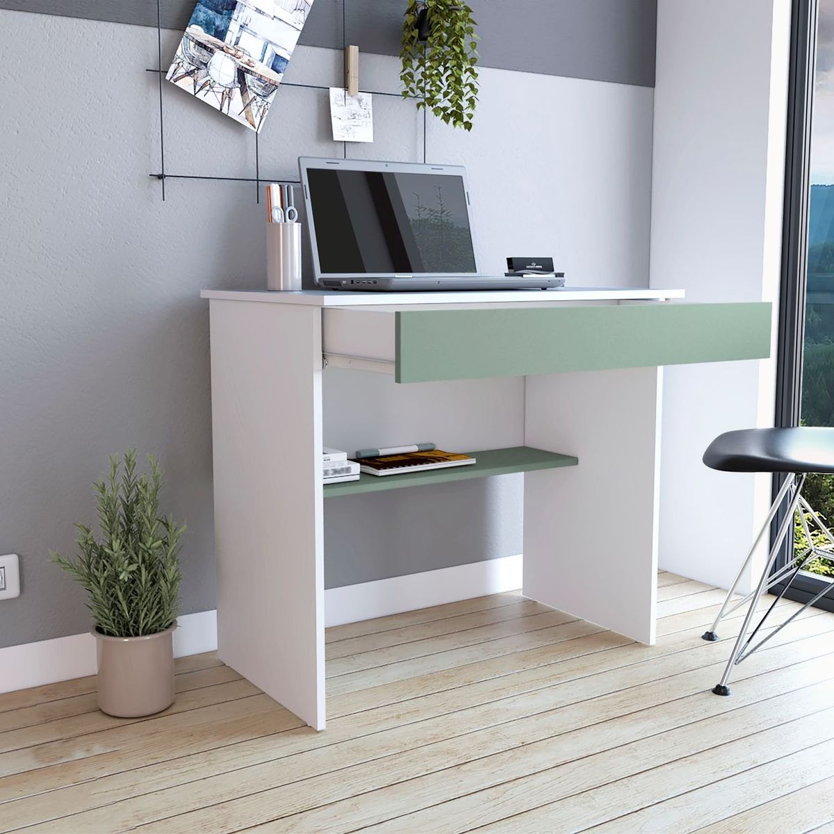 RTA MUEBLES - Escritorio Ohio Z80 Blanco +Agave Ebv 10602 Rta