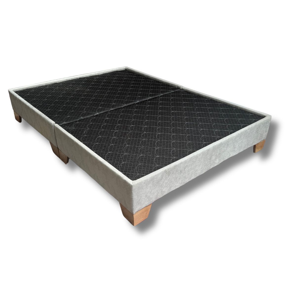 ESTILO Y CONFORT - Basecama dividida Gris plata160x190 Pata Madera