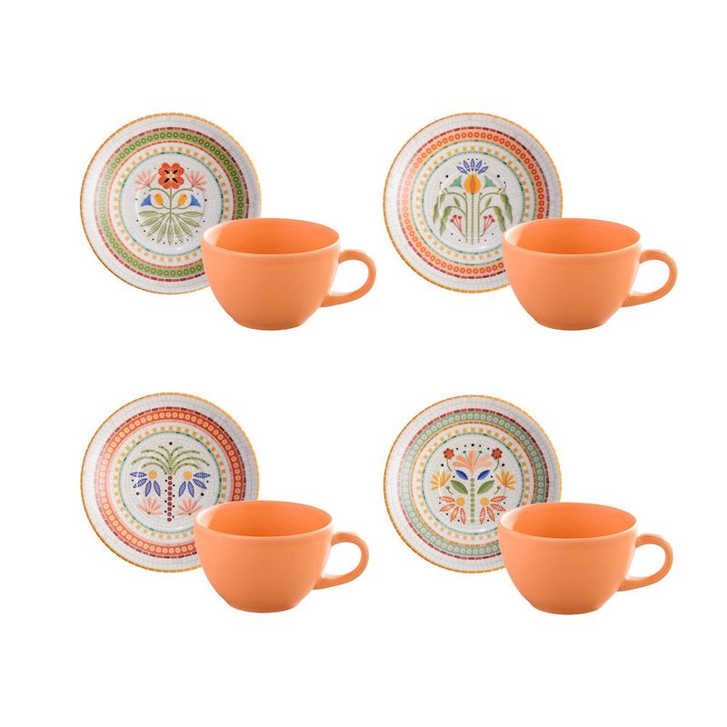 CORONA - Set De Té Fiore 4 Puestos 8 Piezas