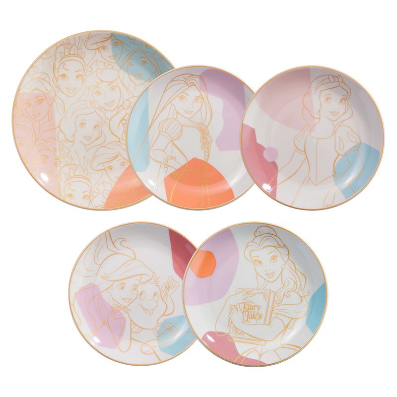 CORONA - Set 4 Platos Postre + 1 Plato Pando Disney Princesas