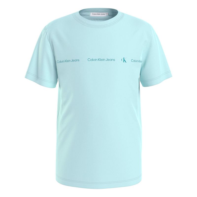 CALVIN KLEIN - Camiseta azul con estampado Institutional para niño Calvin Klein