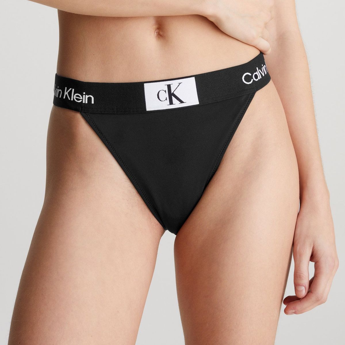 CALVIN KLEIN - Parte negro de abajo de bikini de talle alto - CK96 Calvin Klein