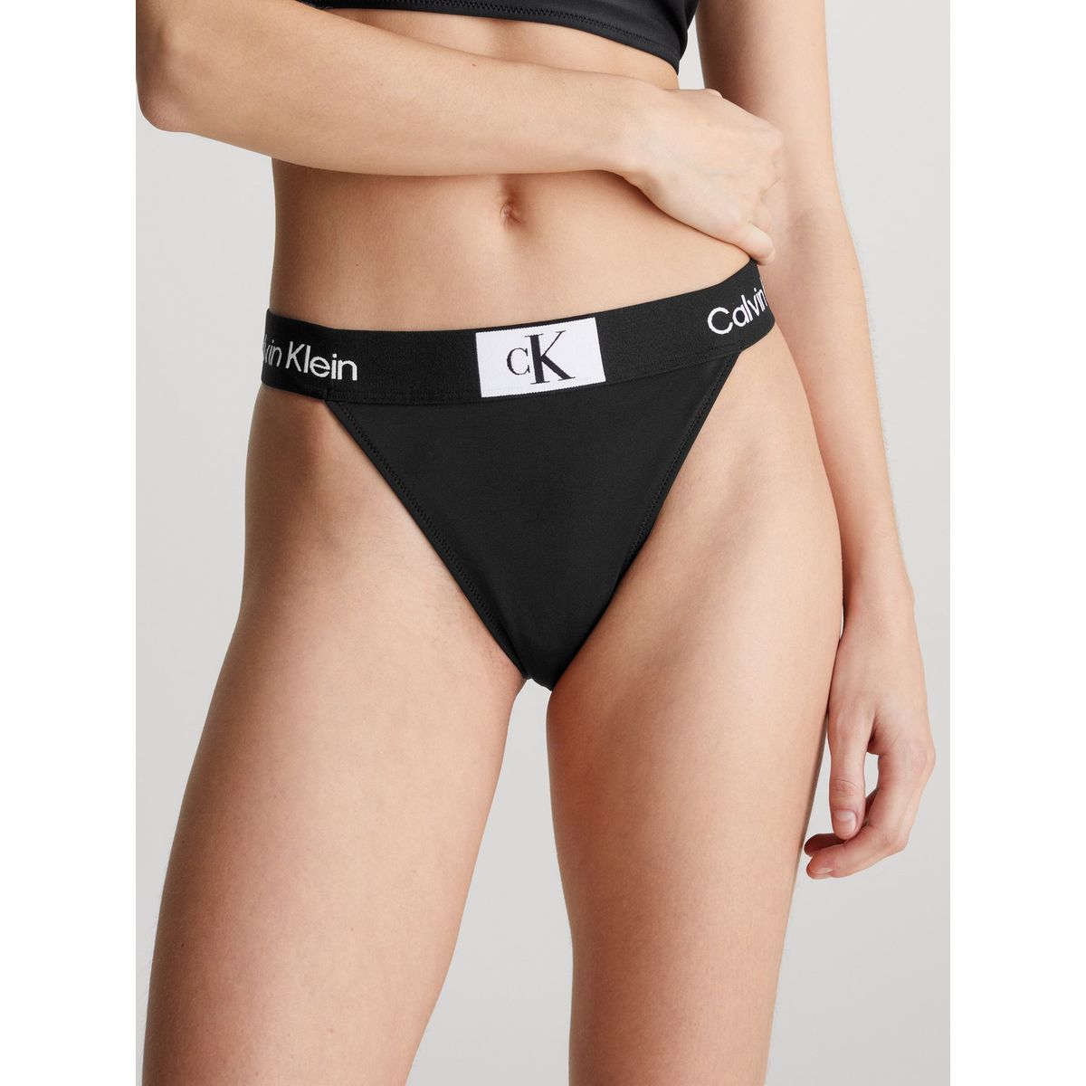 CALVIN KLEIN - Parte negro de abajo de bikini de talle alto - CK96 Calvin Klein