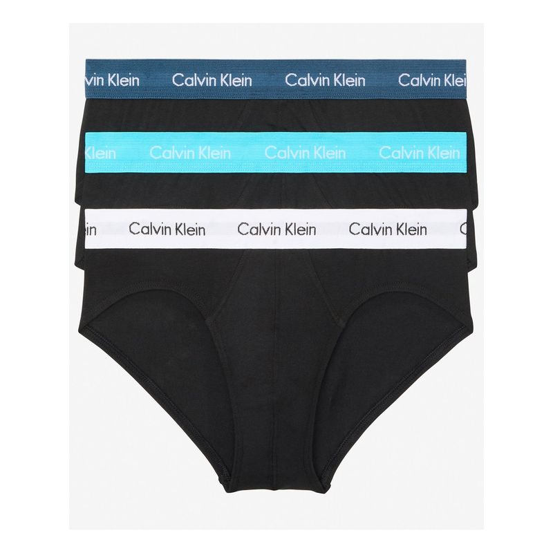 CALVIN KLEIN - 3 Pack de Hip Brief Negro slips - Cotton Stretch Calvin Klein