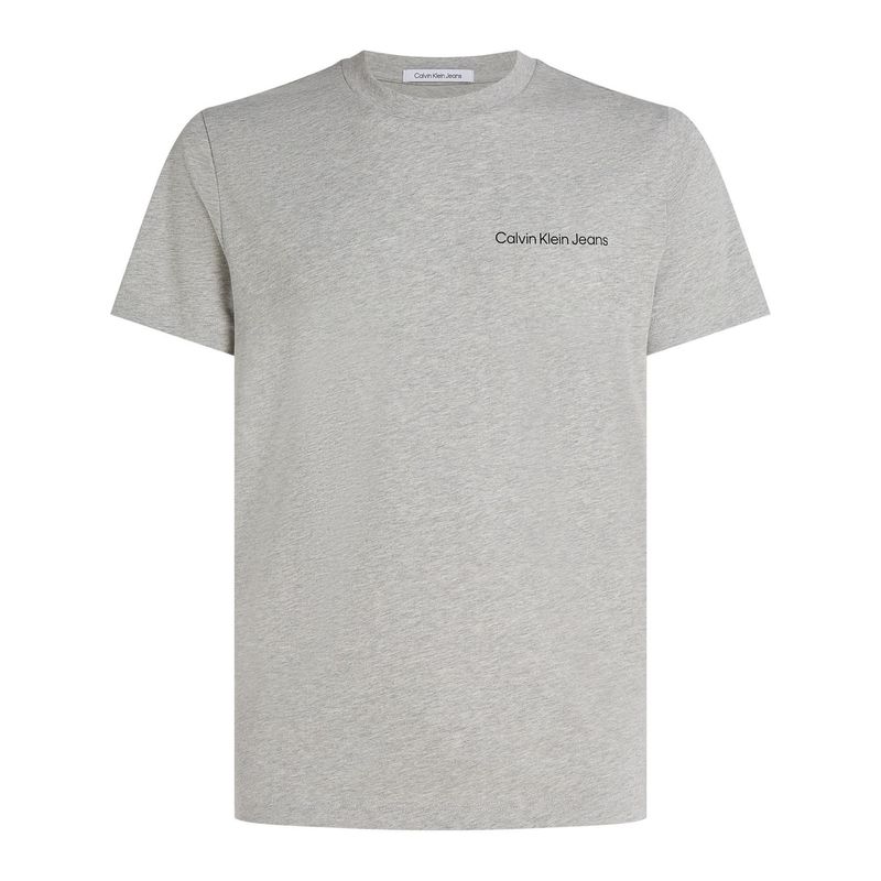 CALVIN KLEIN - Camiseta Gris Slim Con Logo Institutional Calvin Klein