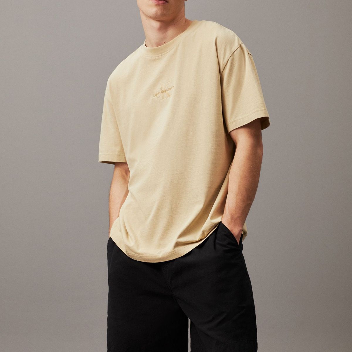 CALVIN KLEIN - Bermuda Negra De Algodón Texturizado Calvin Klein