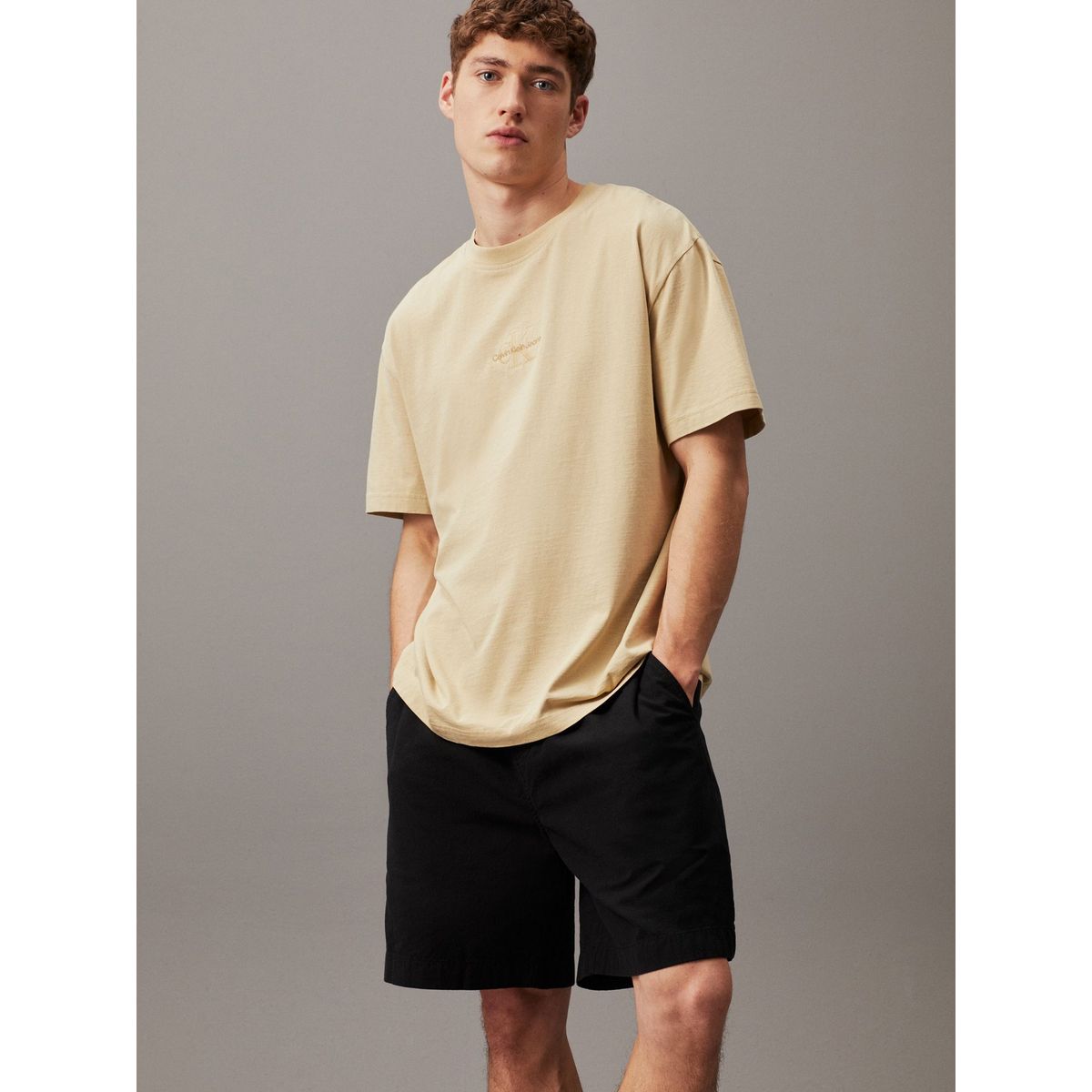 CALVIN KLEIN - Bermuda Negra De Algodón Texturizado Calvin Klein