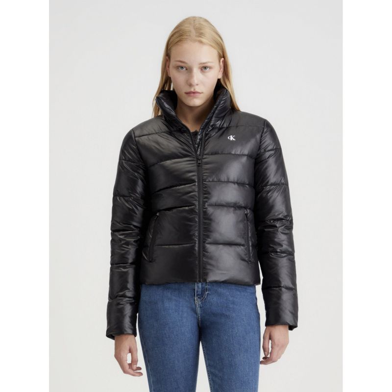CALVIN KLEIN - Chaqueta negra acolchada con mini monograma Calvin Klein