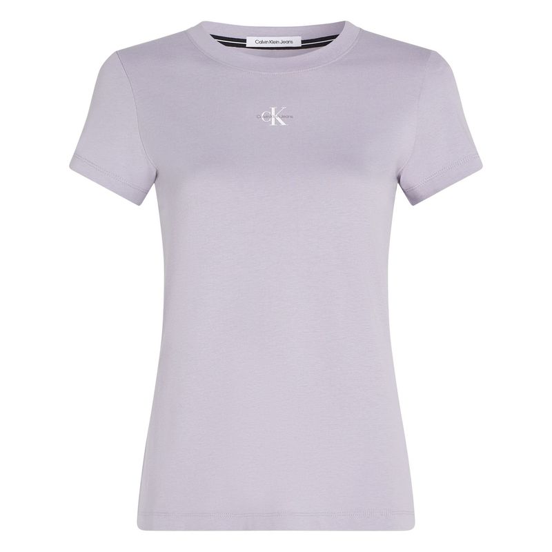 CALVIN KLEIN - Camiseta morado slim con micro monograma Calvin Klein