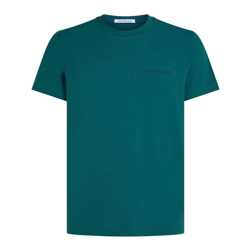 CALVIN KLEIN - Camiseta Verde Slim Con Logo Institutional Calvin Klein