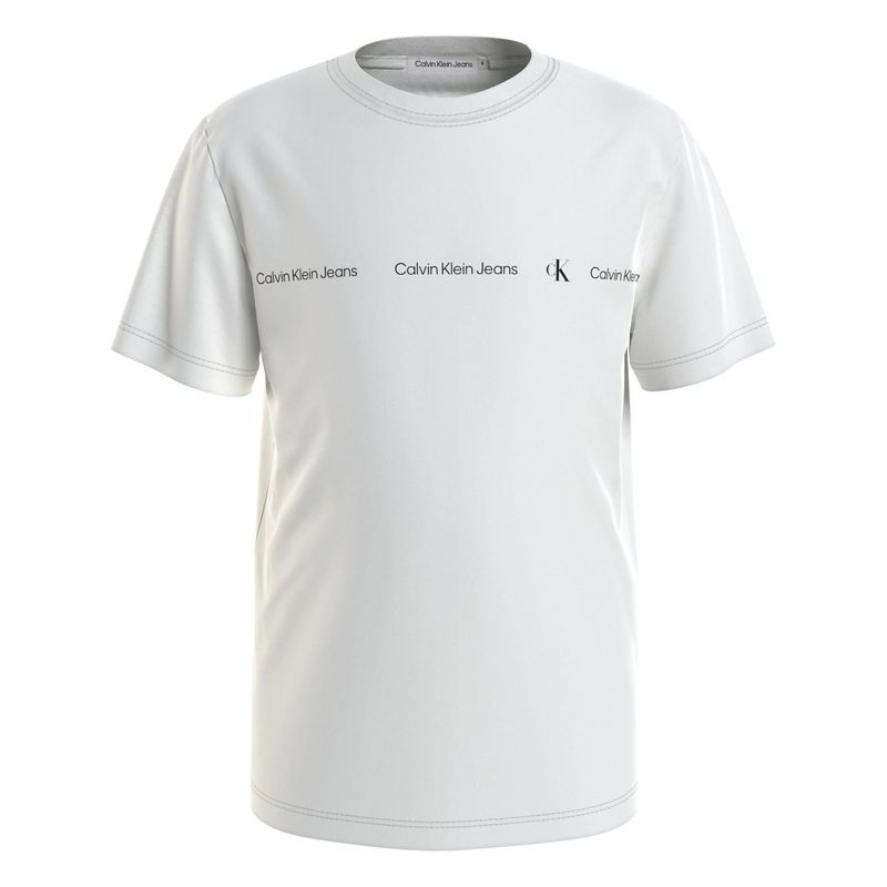 CALVIN KLEIN - Camiseta blanca con estampado Institutional para niño Calvin Klein