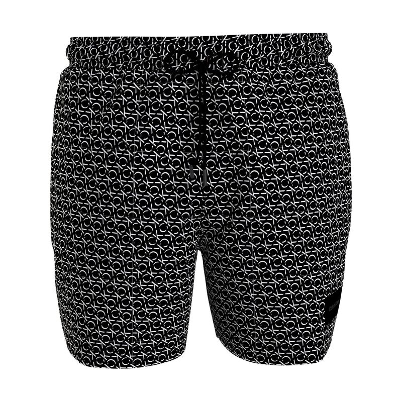 CALVIN KLEIN - Traje negro de baño de largo medio con cordón - CK Print Calvin Klein