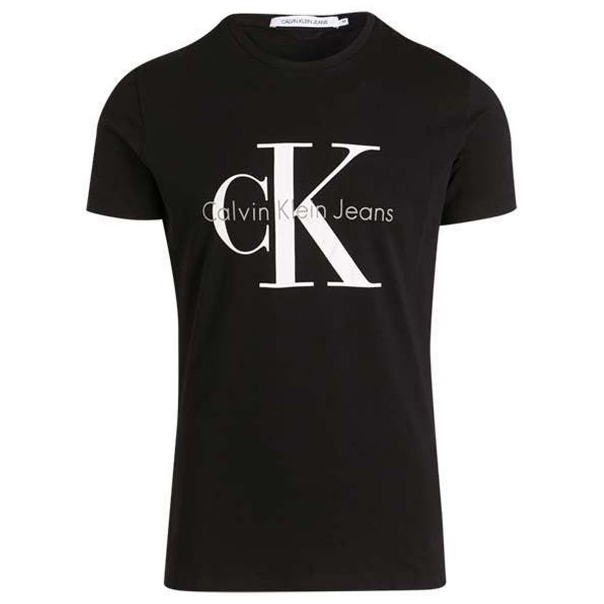 CALVIN KLEIN - Camiseta negra de algodón con logo Calvin Klein