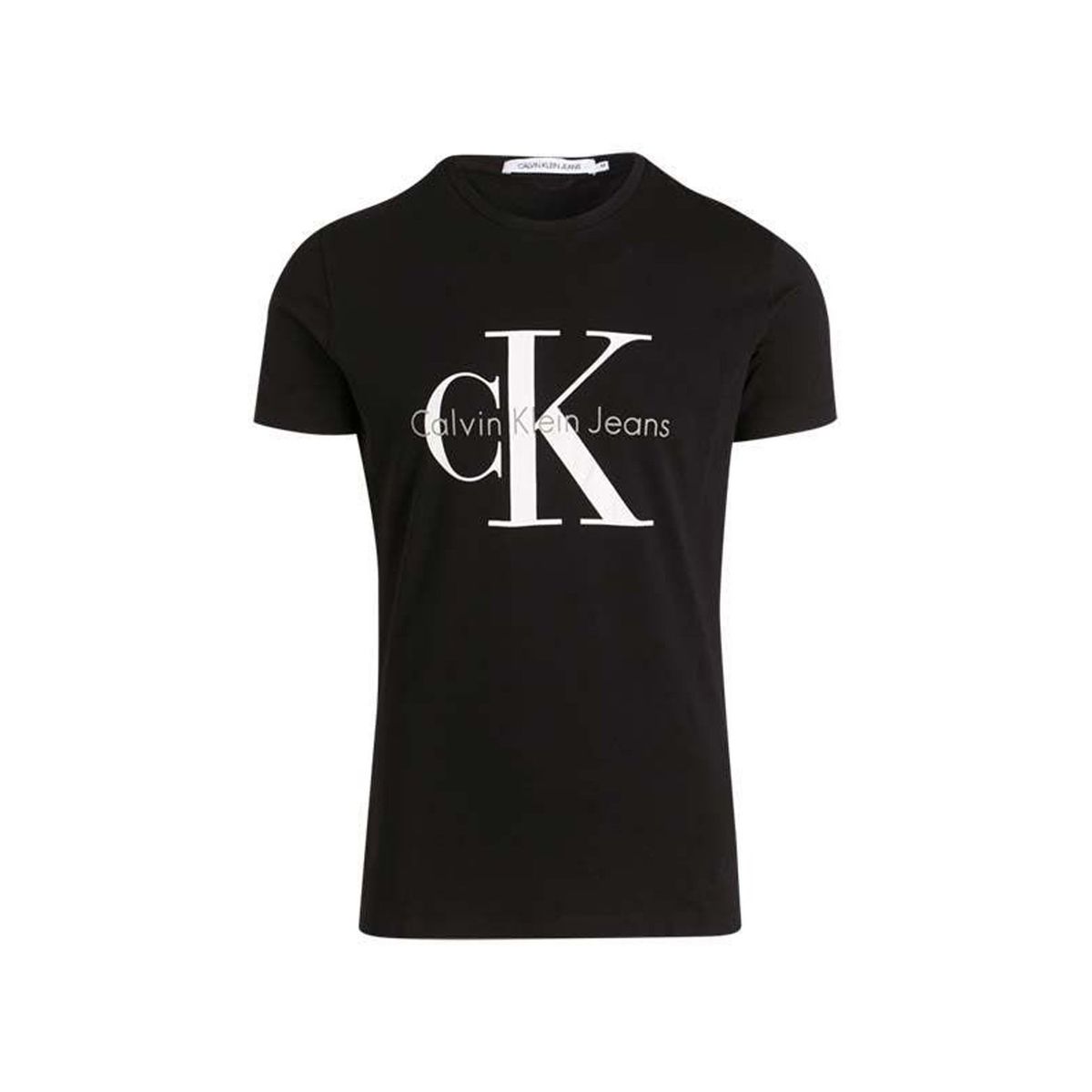 CALVIN KLEIN - Camiseta negra de algodón con logo Calvin Klein