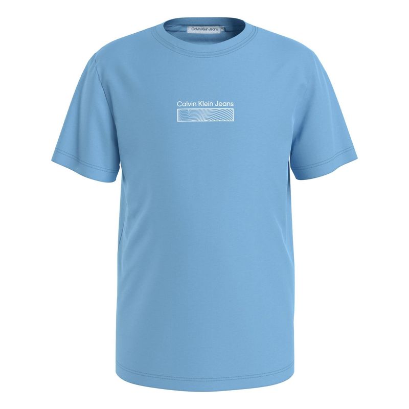 CALVIN KLEIN - Camiseta azul con estampado de ondas para niños Calvin Klein