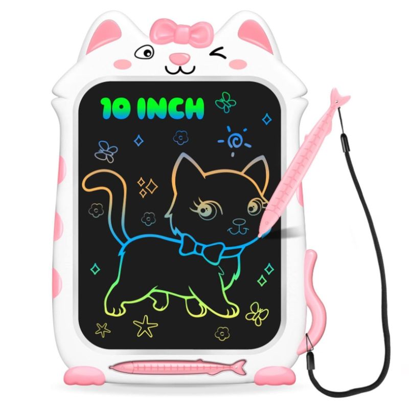 ONE PIXEL - Tablero Gatita LCD Mágico Dibujo y Escritura Niños 10” Rosa