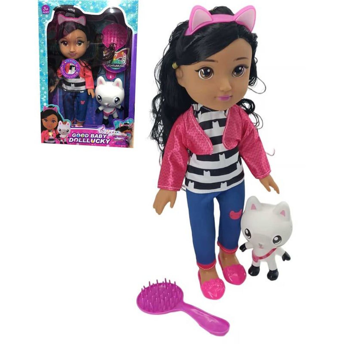 GENERICO - Muñeca Gabby Luces Musical Accesorios Juguete Niña Infantil 34Cm