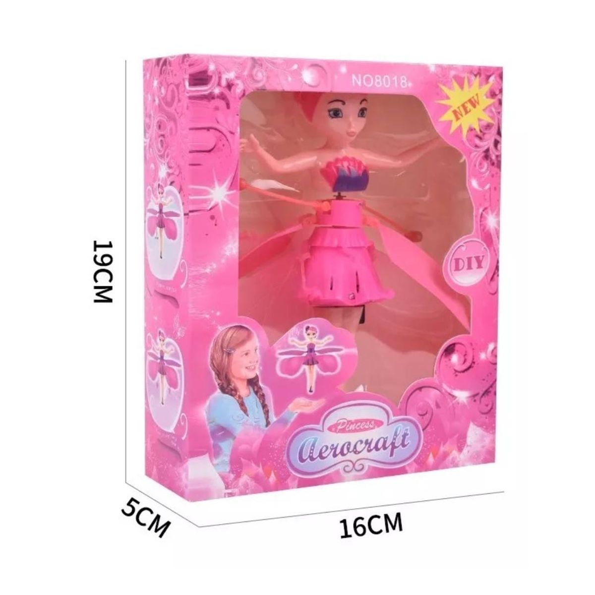 GENERICO - Hada Voladora con Luces Bateria Recargable y Sensor