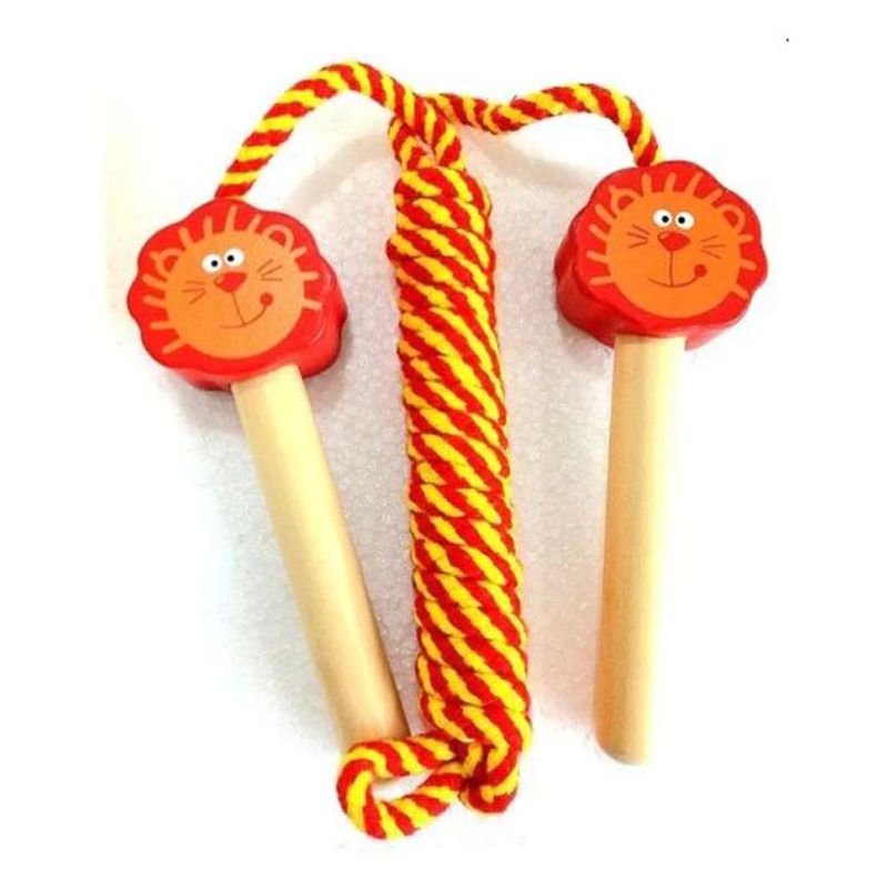 JUGANDO Y EDUCANDO - Juguete Cuerda Para Saltar Diseño León Naranja Para Niños