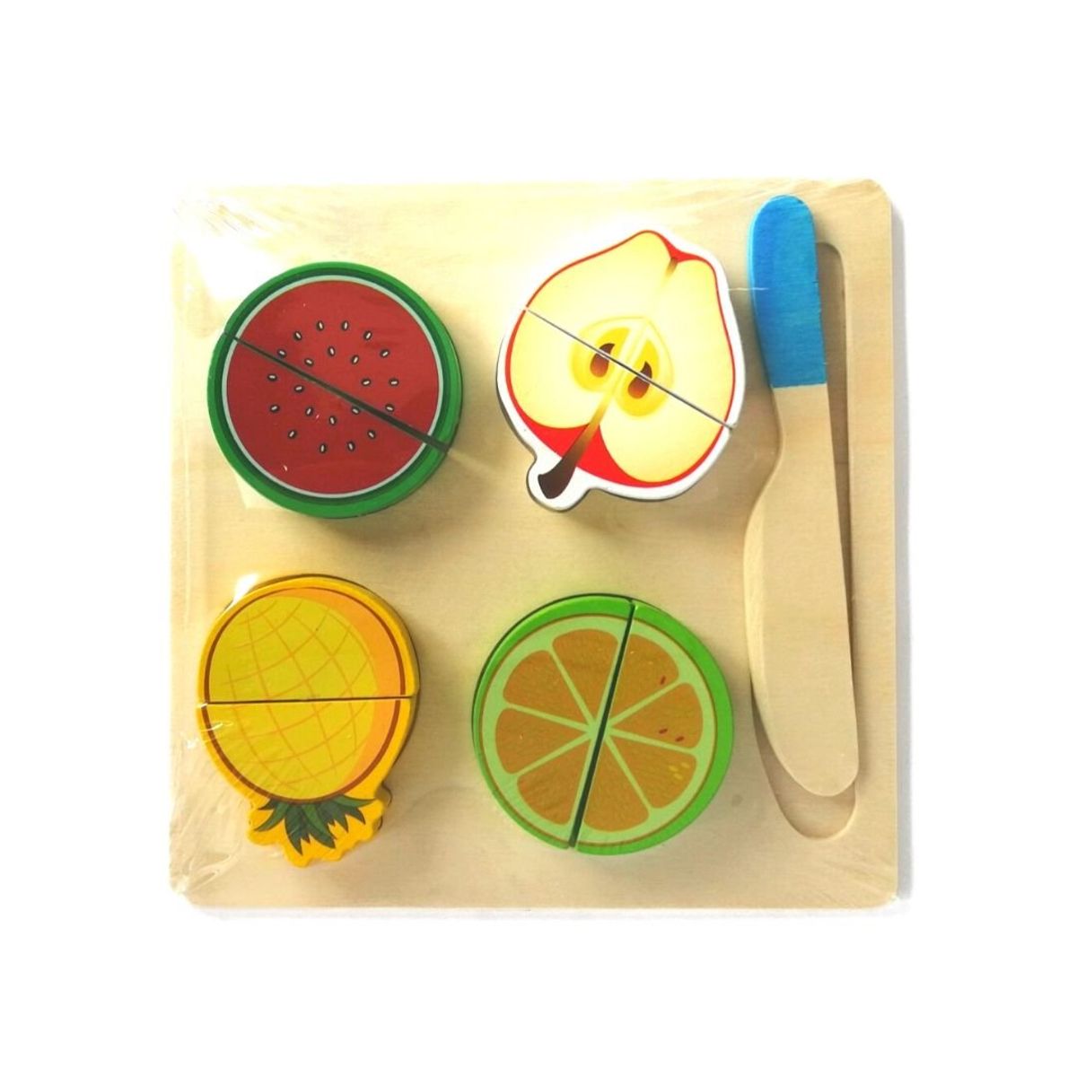 JUGANDO Y EDUCANDO - Juego Encajable De Alimentos De Madera Para Niños