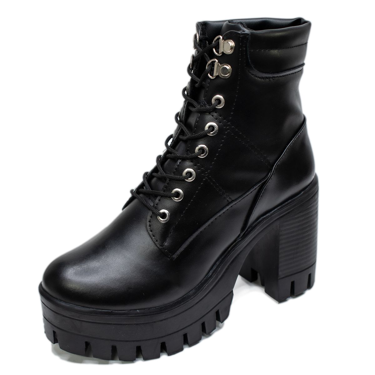 A2B - Botines Negros de Plataforma con Tacón Chunky  Estilo Urbano Audaz