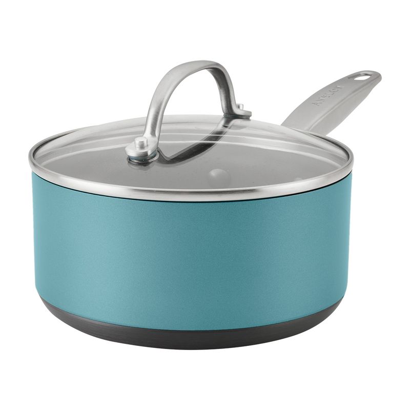 ANOLON - Pero 18cm tapa de vidrio templado anodizado duro antiadherente Azul