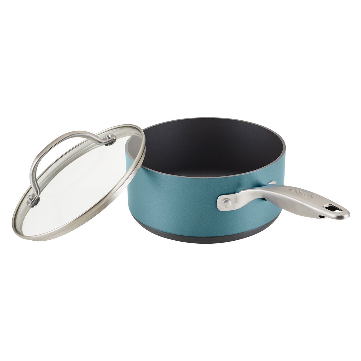 ANOLON - Pero 18cm tapa de vidrio templado anodizado duro antiadherente Azul