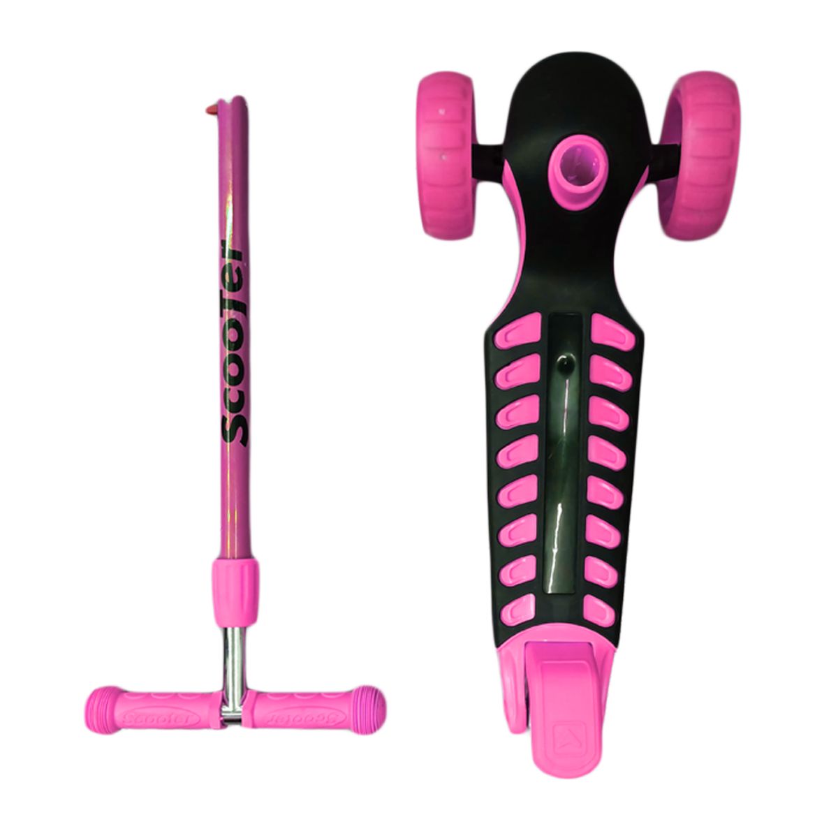 BABY ON - Patineta Scooter Kick And Ride Llantas Anchas Y Luces Rosa