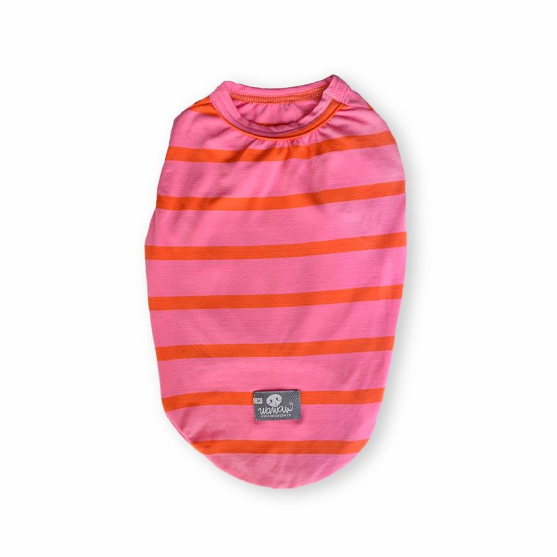 WAWAW - Esqueleto para perro talla 2XL Rosa Rayas Naranja