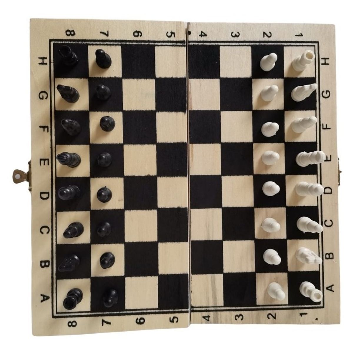 GENERICO - Juego Mesa Ajedrez Madera Plegable Tablero Casa Artesanal