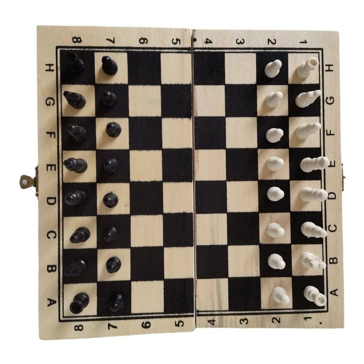 GENERICO - Juego Mesa Ajedrez Madera Plegable Tablero Casa Artesanal