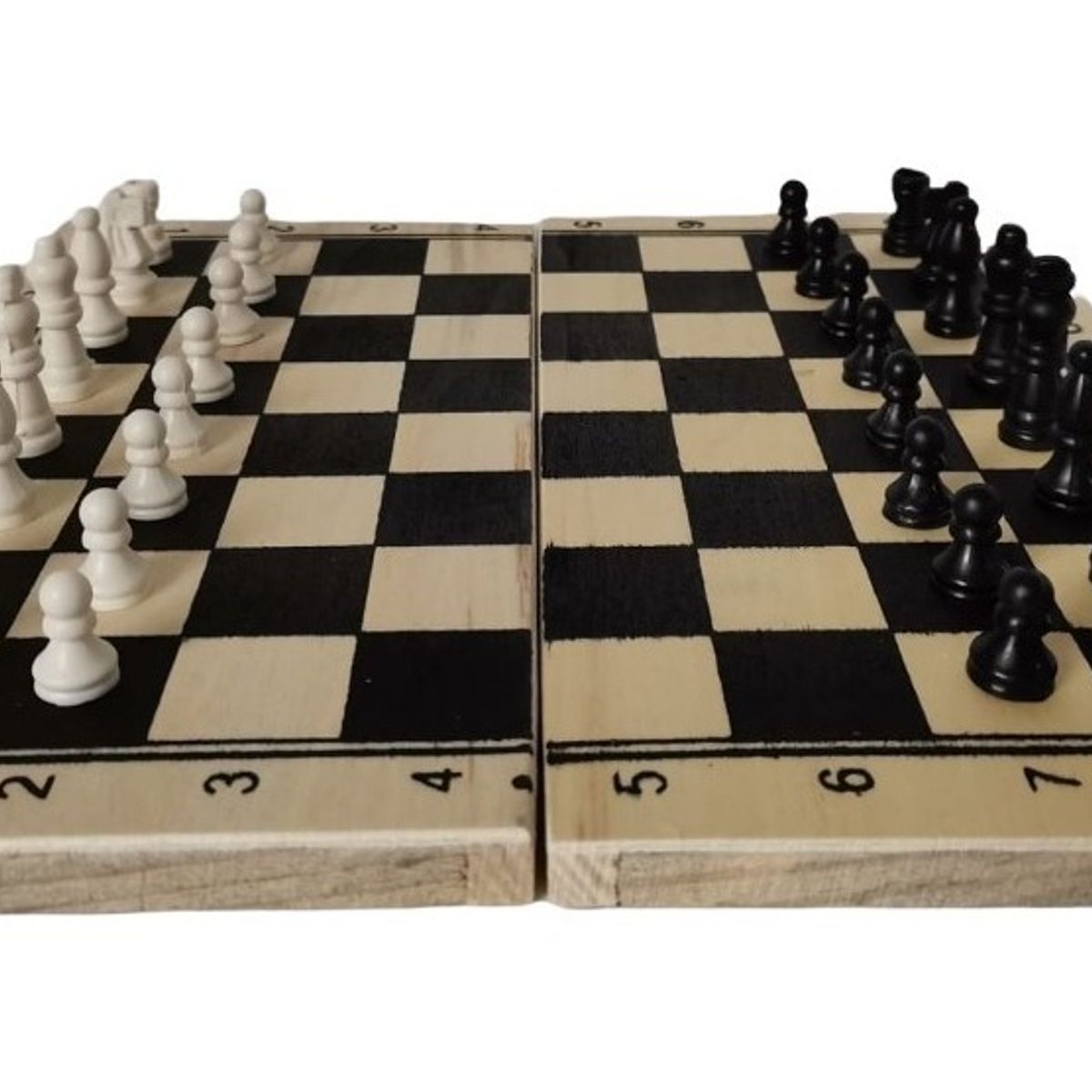 GENERICO - Juego Mesa Ajedrez Madera Plegable Tablero Casa Artesanal