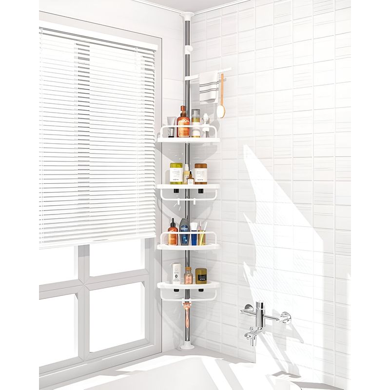 GENERICO - Organizador Esquinero Para Baño Ducha Ajustable Color Blanco