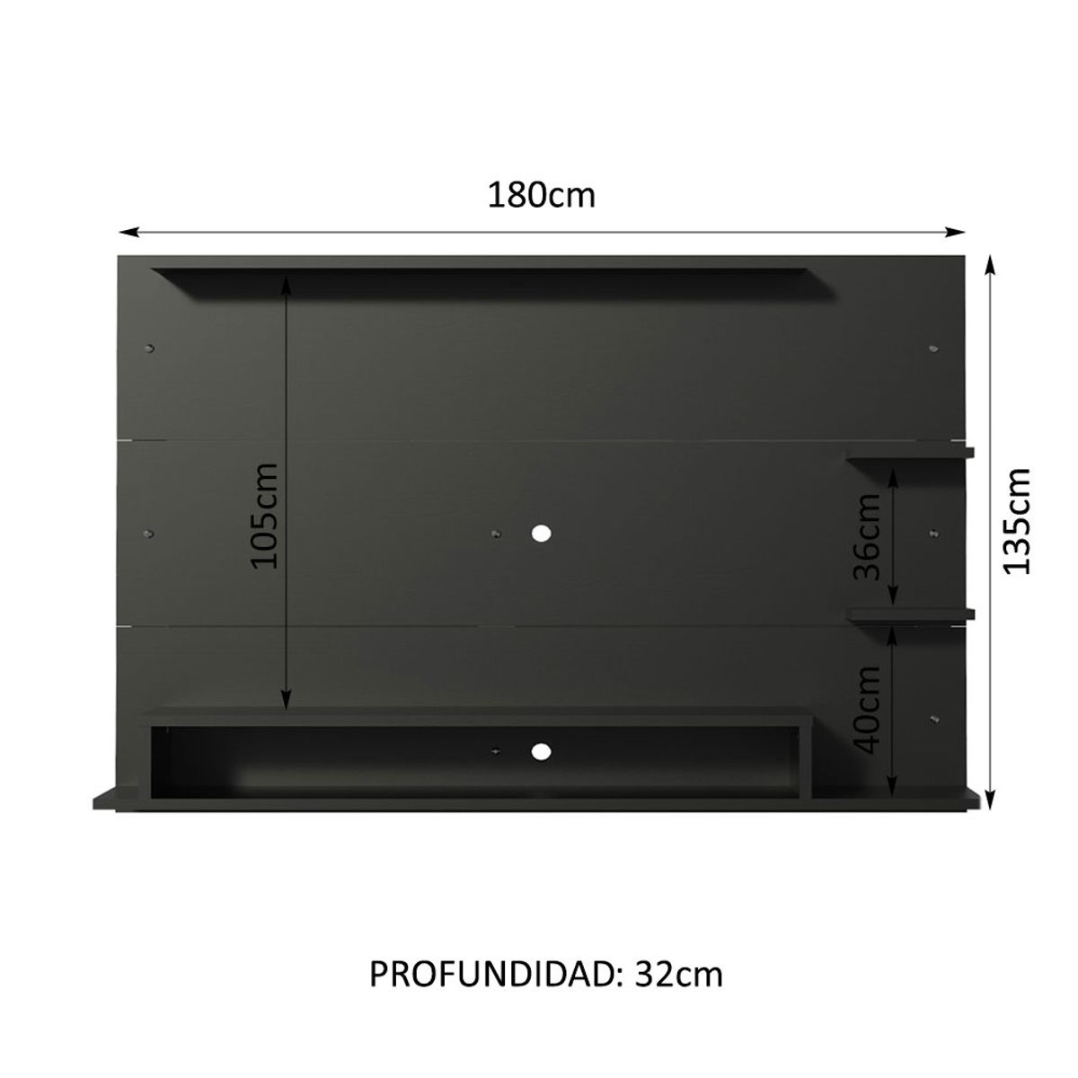 MADESA - Centro de Entretenimiento Panel para TV Alfa Hasta 60 Pulgadas