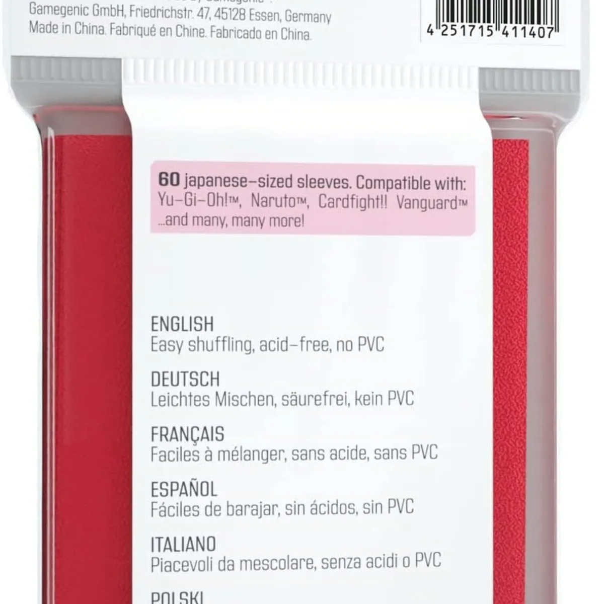 ASMODEE - Fundas Protectores Just Sleeves Yugioh Rojas 62x89 x60