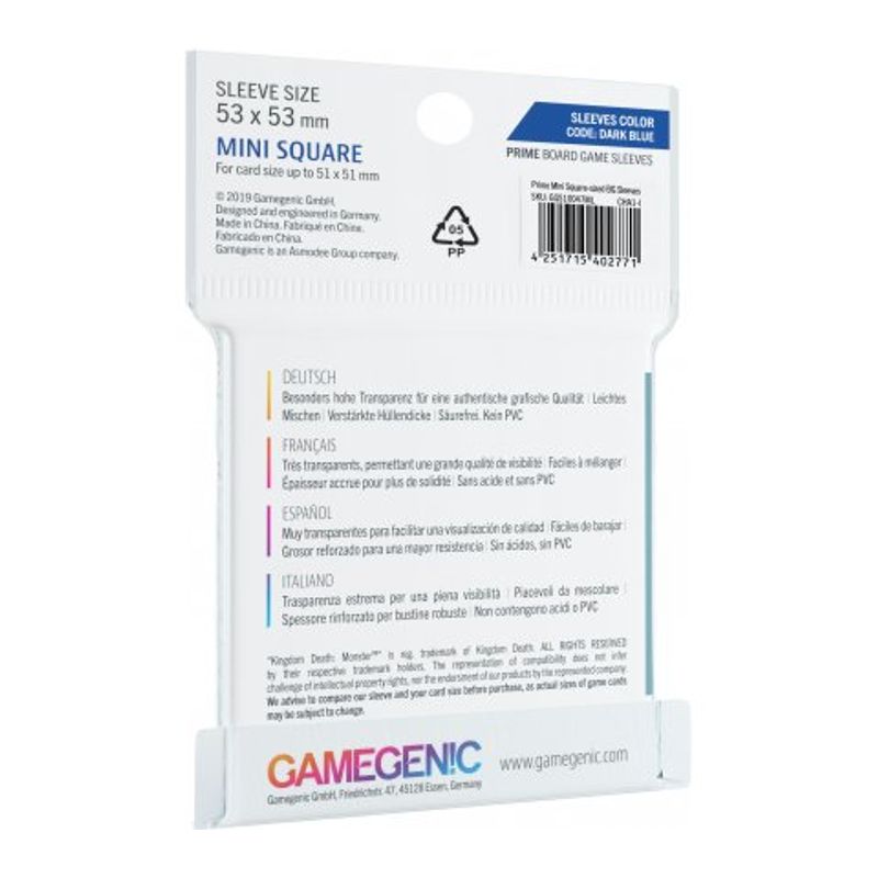 ASMODEE - Fundas Protectores Sleeves Prime Mini Square  53x53mm 50