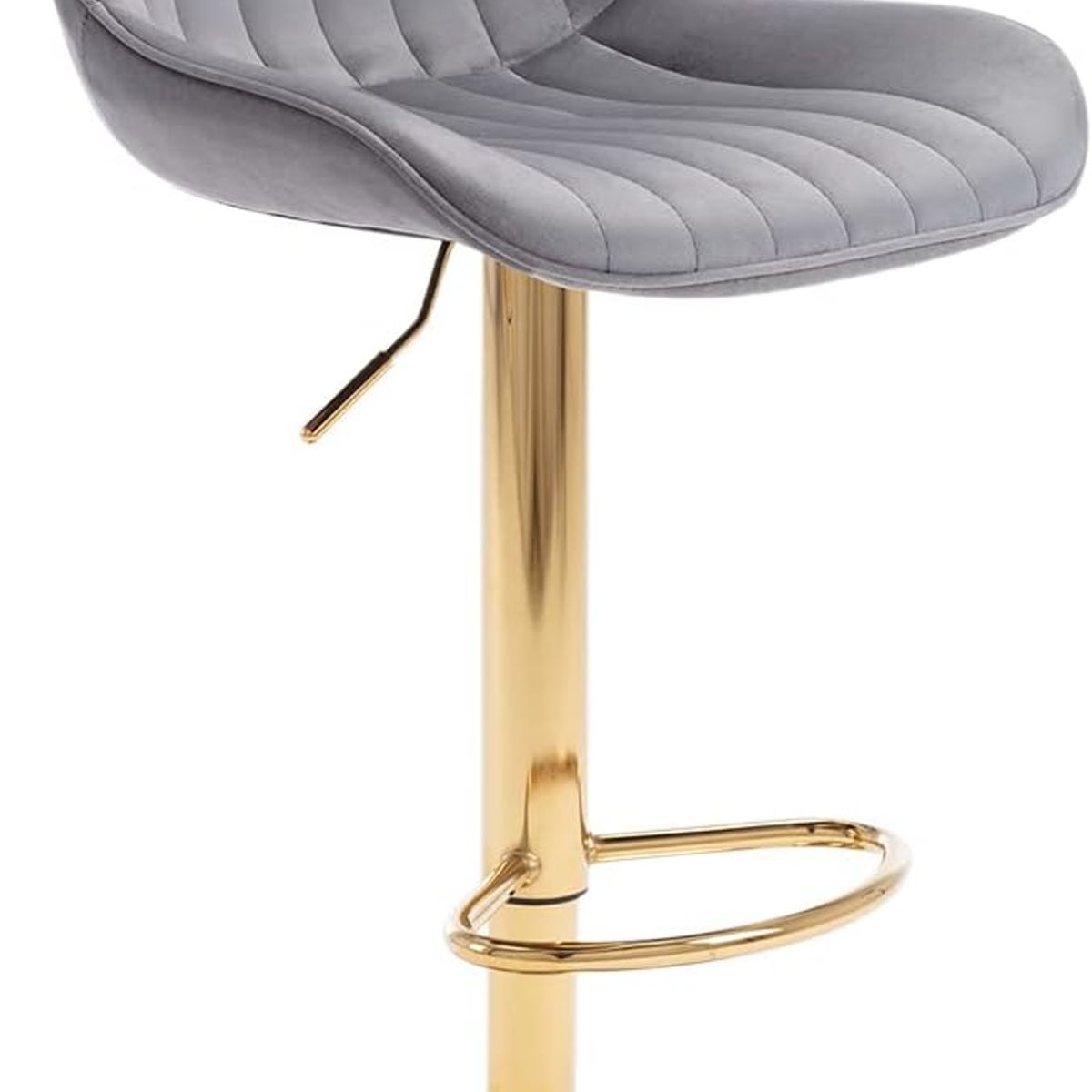 MOBLIHOUSE - Silla De Bar Moderna De Terciopelo Oxford Base Dorada