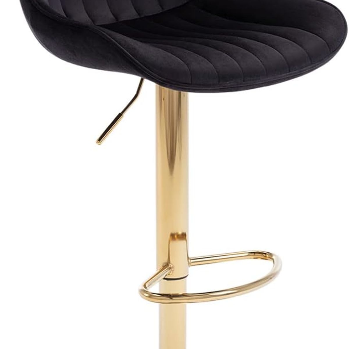 MOBLIHOUSE - Silla De Bar Moderna De Terciopelo Oxford Base Dorada